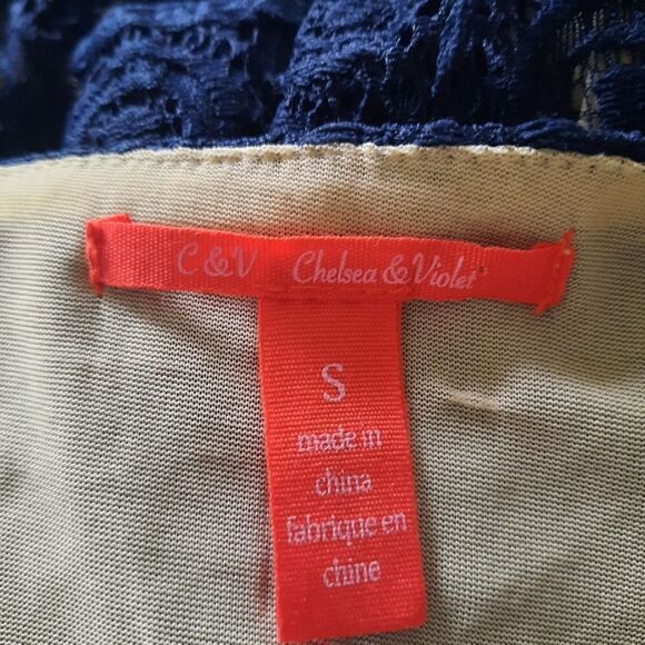 Chelsea And Violet Blue Lace Overlay Belted Dress - Picture 2 of 5